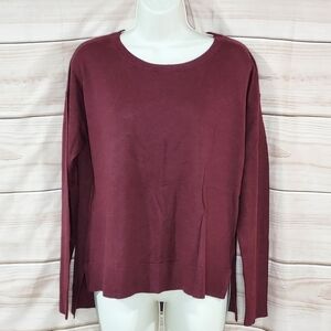 GAP sweater pullover crew neck dolman long sleeve ruby wine burgundy maroon M